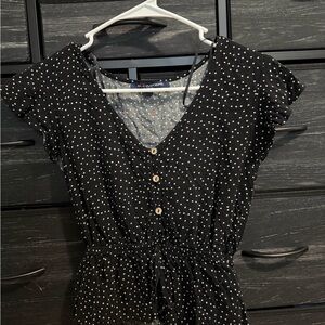 Black Polka Dot Button-Down Dress